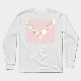 Queen pink - rose gold chevron Long Sleeve T-Shirt